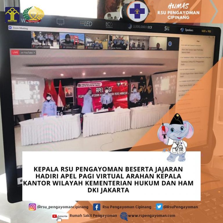 Karumkit Beserta Jajaran Hadiri Apel Pagi Virtual Bersama Kepala Kantor Wilayah Kemenkumham DKI Jaka