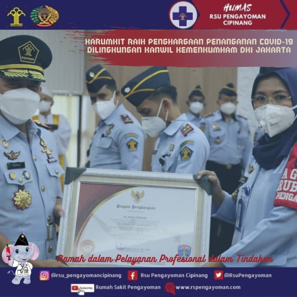 Karumkit Raih Penghargaan Penanganan Covid-19 dilingkungan Kanwil Kemenkumham DKI Jakarta