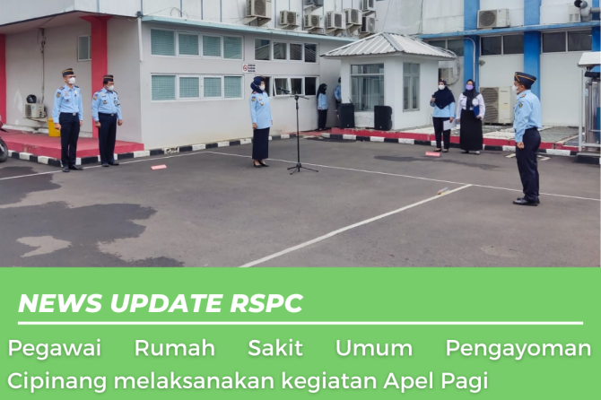 Pegawai Rumah Sakit Umum Pengayoman Cipinang melaksanakan kegiatan Apel Pagi.