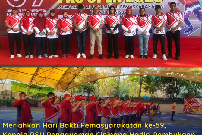 Meriahkan Hari Bakti Pemasyarakatan, Kepala RSU Pengayoman Cipinang Hadiri Pembukaan Turnamen Tenis 