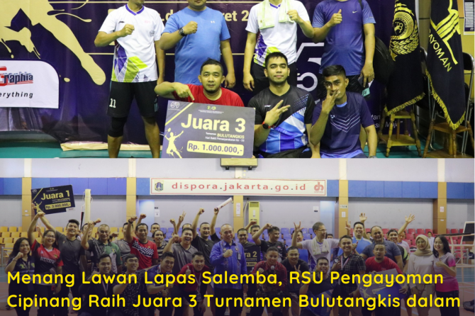 Menang Lawan Lapas Salemba, RSU Pengayoman Cipinang Raih Juara 3 Turnamen Bulutangkis dalam Rangka M