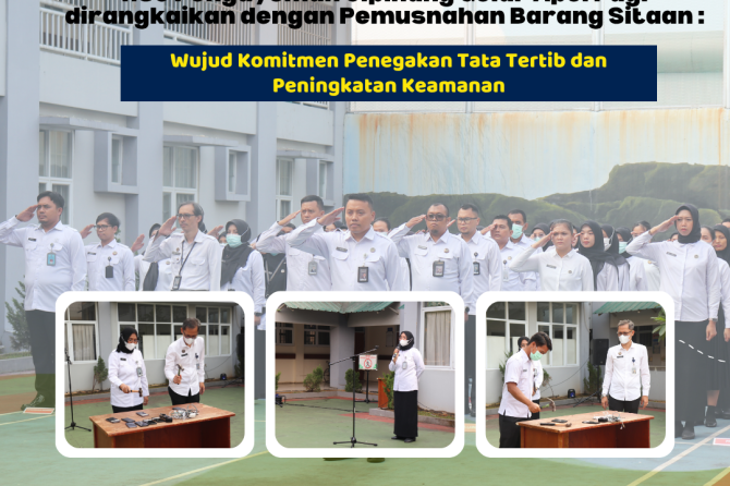 RSU Pengayoman Cipinang Gelar Apel Pagi dirangkaikan dengan Pemusnahan Barang Sitaan : Wujud Komitme